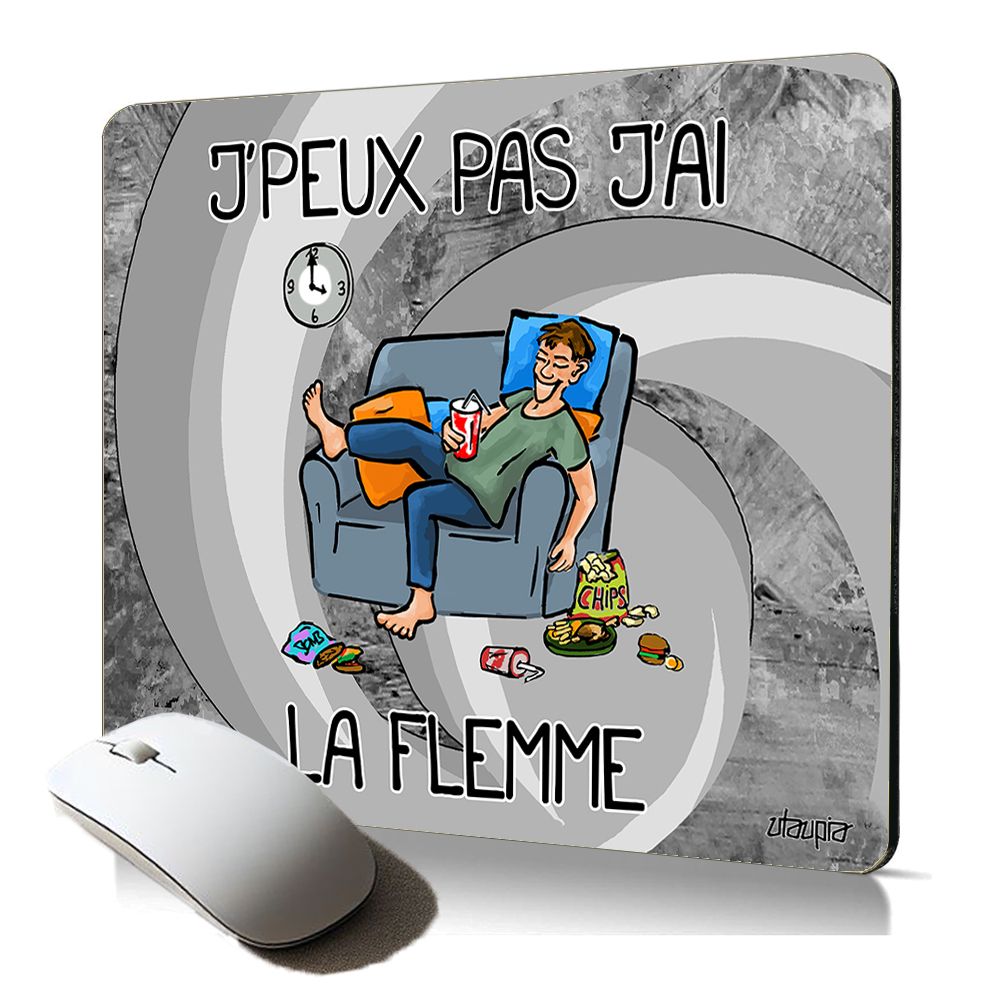 Almohadilla de ratón suave Utaupia - Diseño humorístico flexible para juegos y trabajo