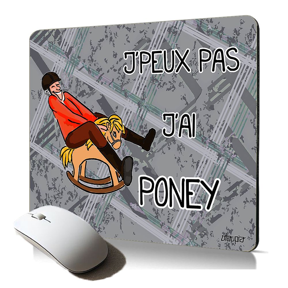 Tapis de souris souple Utaupia - Thème cheval, ergonomique et humoristique