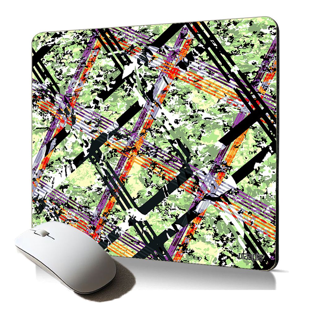 Utaupia Soft Mouse Pad - Tartan Checkered Geometric Design, Orange