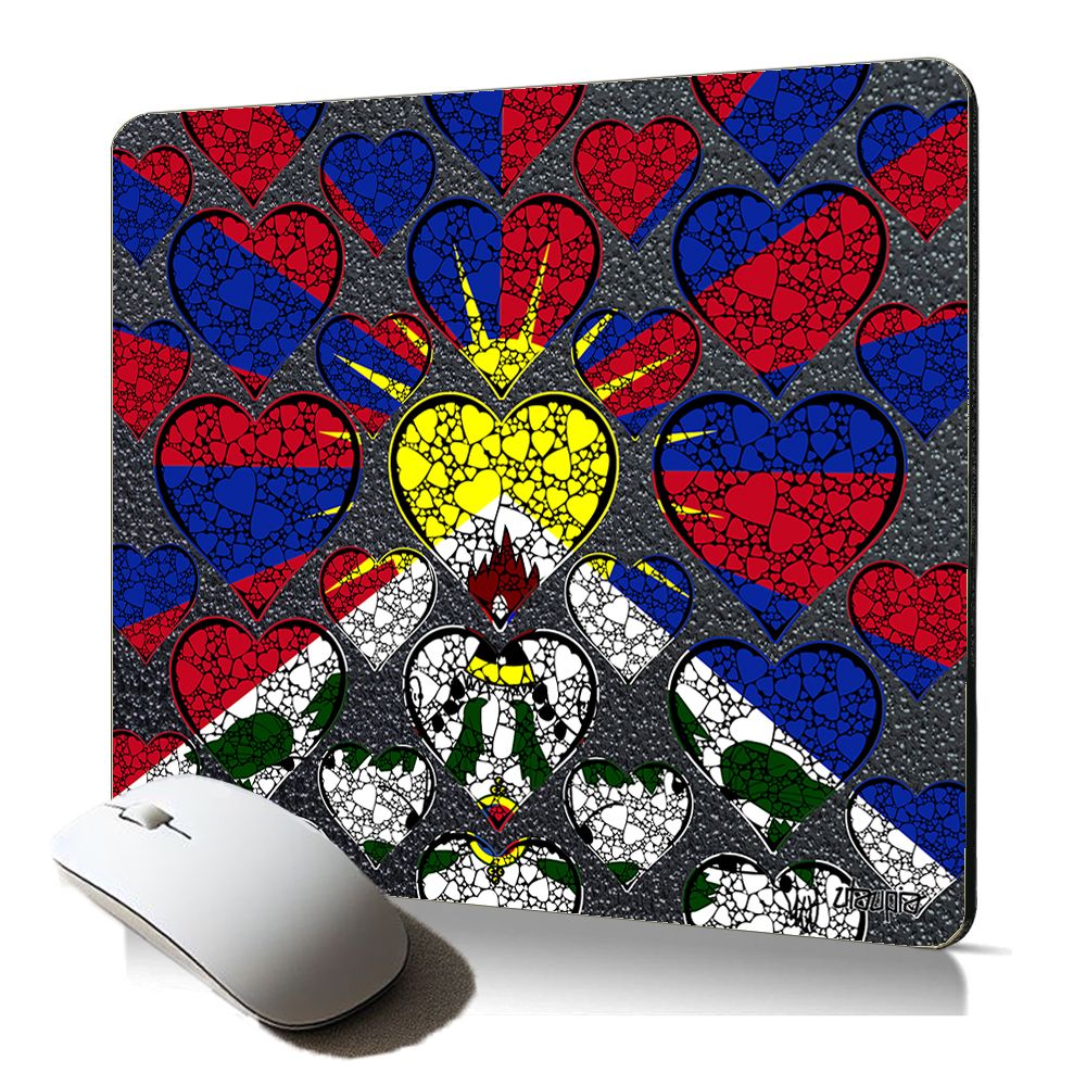 Tapis de souris souple Utaupia - Motif drapeau tibétain, ergonomique et flexible