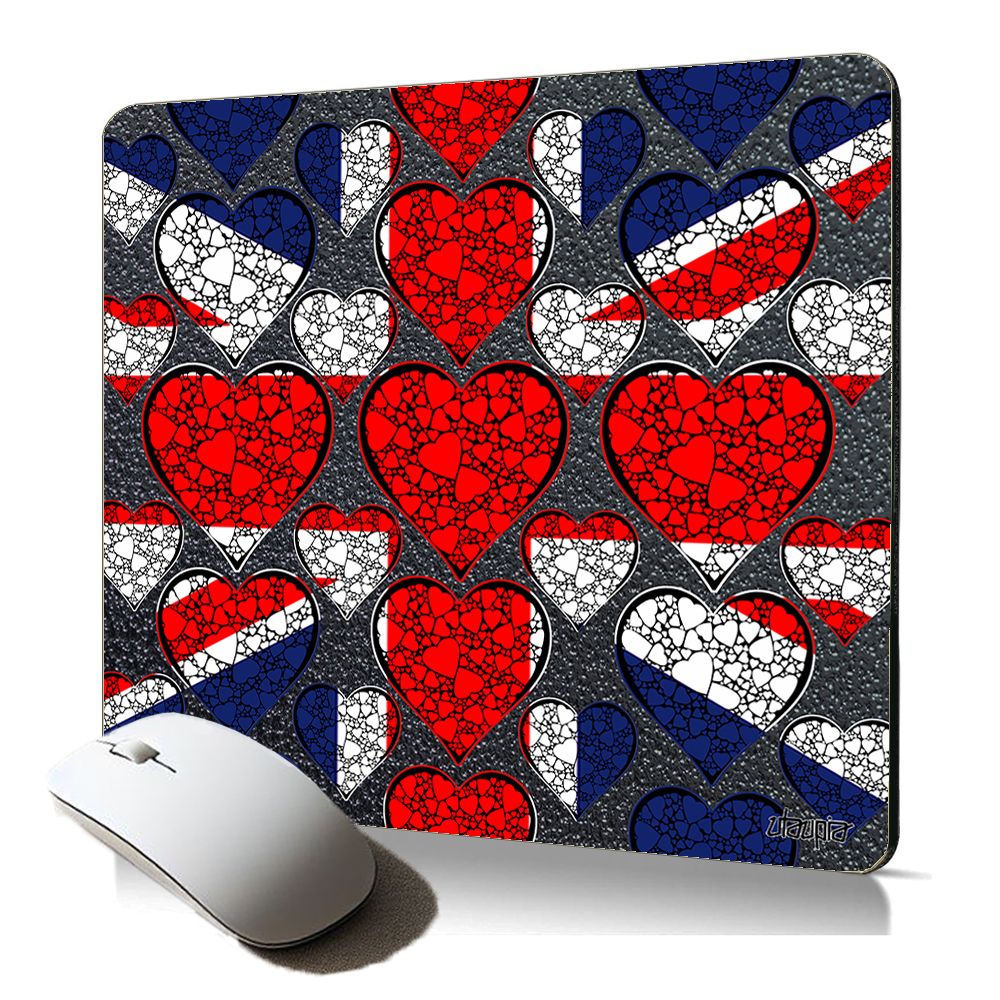 Utaupia Soft Mouse Pad - Union Jack England Flag with Heart Design