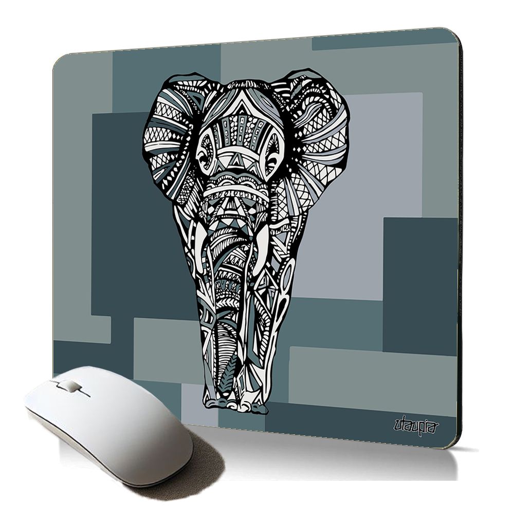 Utaupia Soft Mouse Pad with Tribal Elephant Design