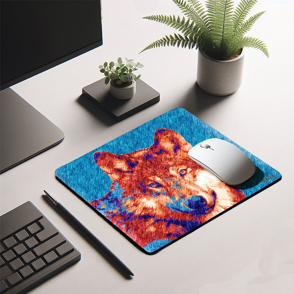Rodillo de ratón suave Utaupia - Diseño artístico de lobo perro, calidad duradera para computadora