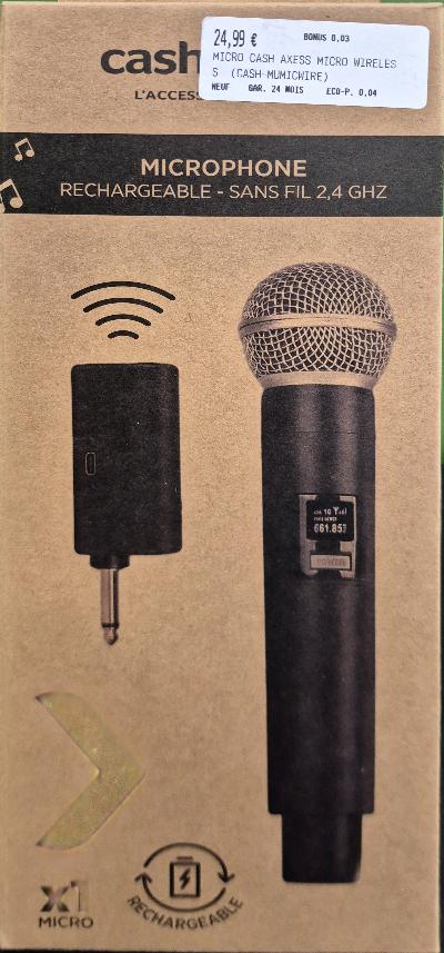 Cash Axess Wireless Rechargeable Microphone 2.4 GHz