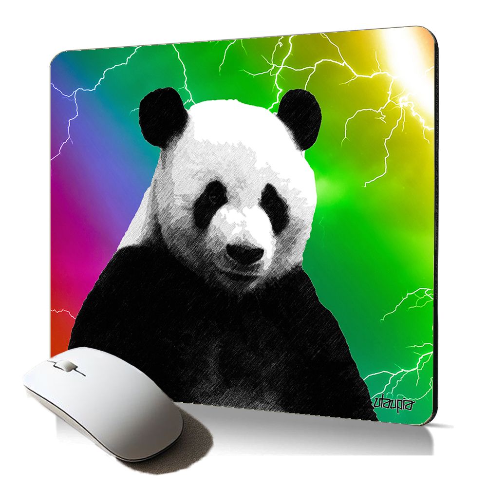 Almohadilla de ratón suave Utaupia con diseño de panda arcoíris, ecológico y multicolor para portátil - regalo de cumpleaños