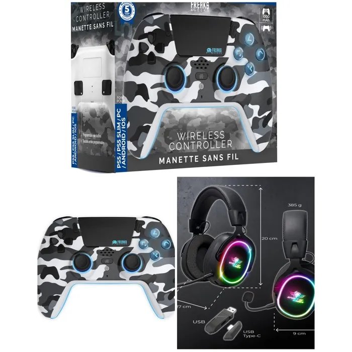 Auriculares para juegos SPIRIT OF GAMER PRO H3 Bluetooth - Altavoces de 50 mm - Blanco Camo