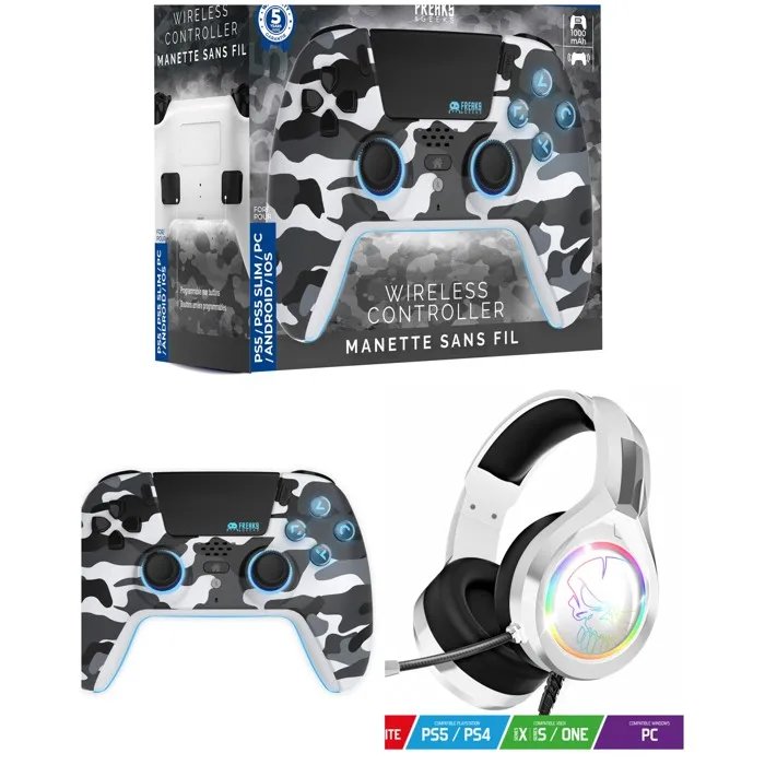 Spirit of Gamer PRO H3 Gaming Headset - White Camo with RGB Lighting