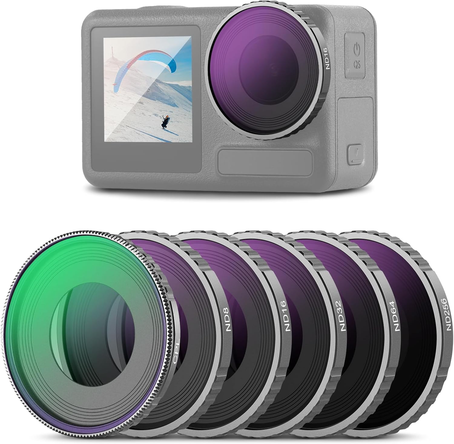 Kit de filtros ND de Neewer para cámaras DJI Osmo Acción