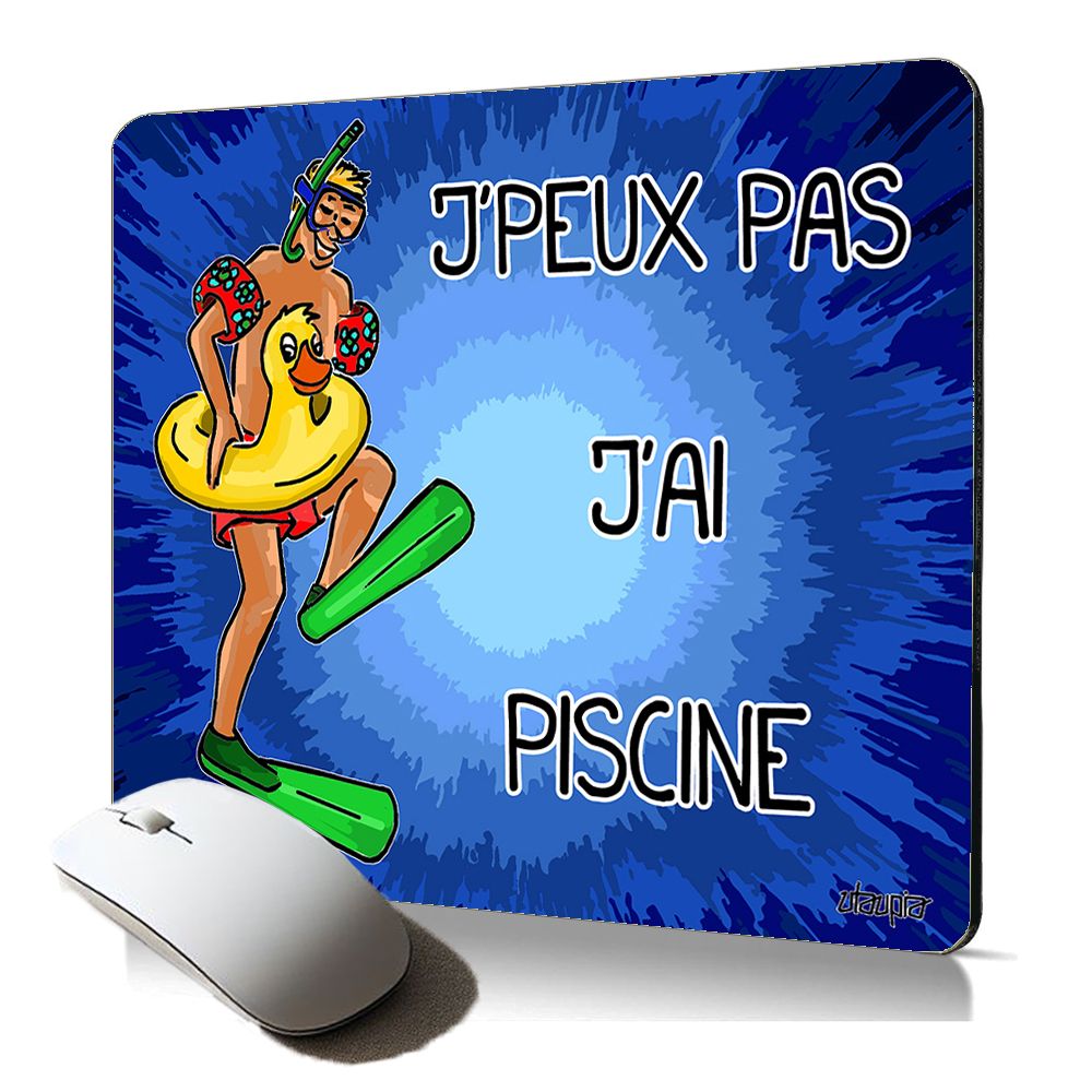 Utaupia Soft Mouse Pad - 'I Can't, I Have a Pool' - Original Sports Swimming Design for Gamers