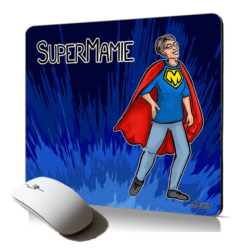 Utaupia Soft Mousepad - Super Grandma with Humor, Blue