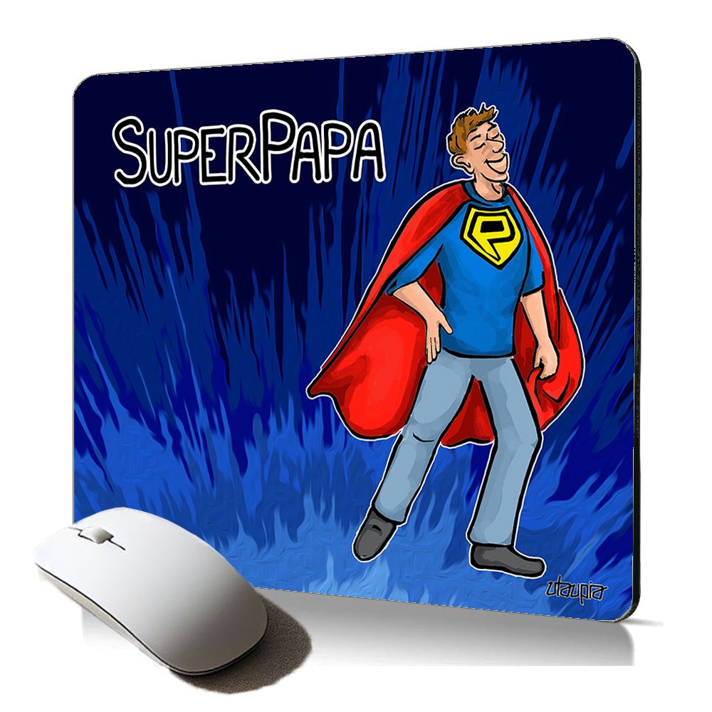 Utaupia Soft Mouse Pad - Super Dad, Comfortable and Humorous, Printed in France