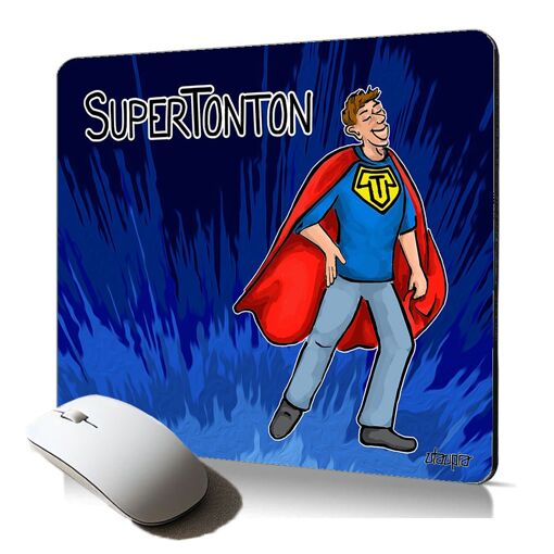 Utaupia Soft and Original Mouse Pad - Super Cool Uncle Hero Theme - Gaming Text Accessory for Desk - Humorous, Flexible, Blue