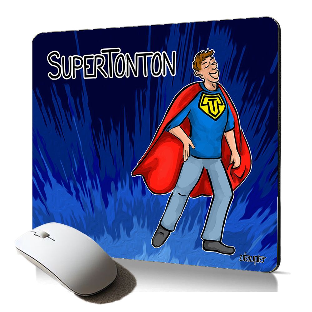 Utaupia Soft and Original Mouse Pad - Super Cool Uncle Hero Theme - Gaming Text Accessory for Desk - Humorous, Flexible, Blue
