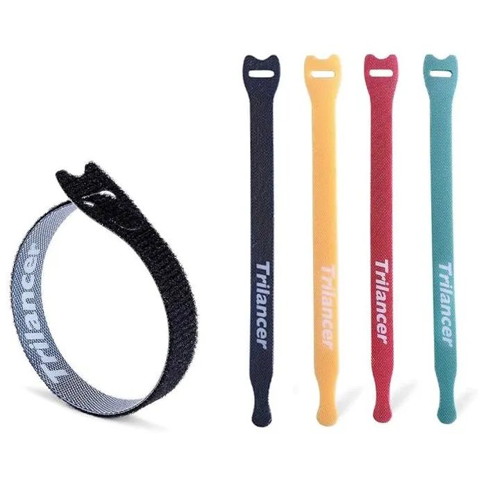 Reusable Cable Ties - Trilancer - 50 Pieces - 20 cm - Microfibre Nylon - 4 Colors - Cable Organizer