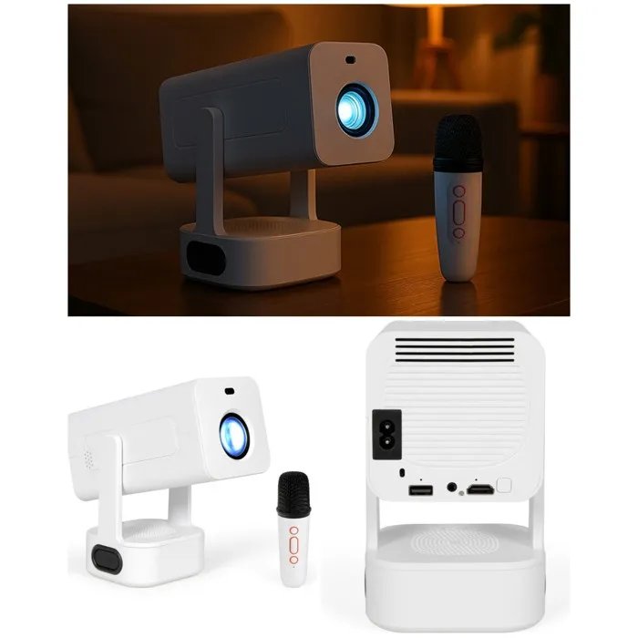 Livoo 4K Portable Projector with USB, HDMI, Audio, Bluetooth and WiFi - Compatible with Android 13.0