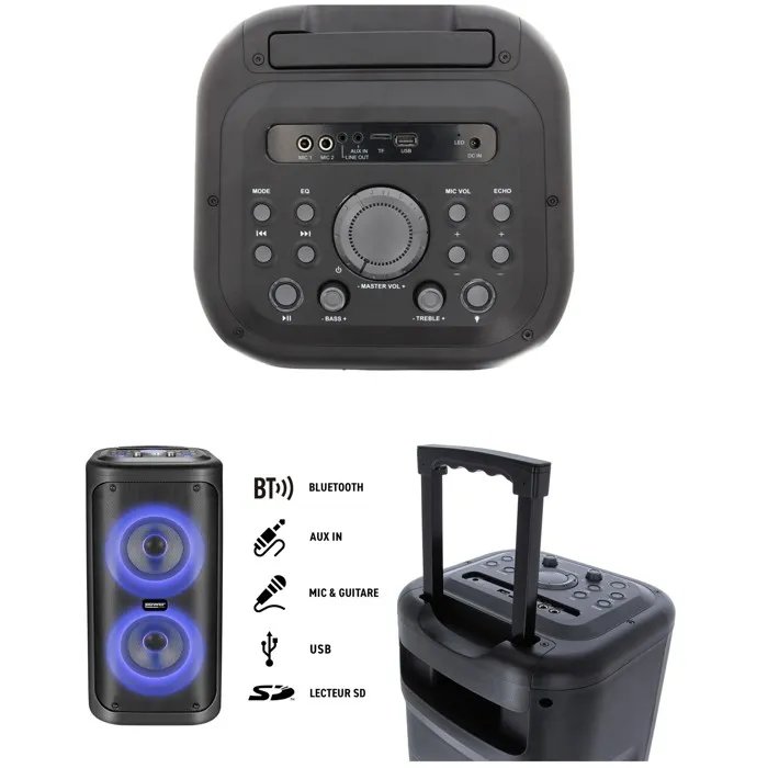Altavoz portátil POWER - GOFUN - 200W Bluetooth - Karaoke - Efectos de LED multicolor