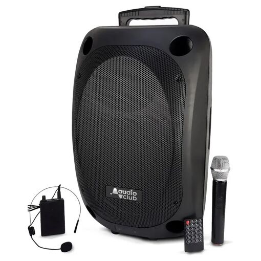 Altavoces portátiles Bluetooth Audio Club SONO de 15' 'sin hilos estéreo de karaoke de 800W USB BT FM tarjeta SD TWS - 2 micrófonos UHF profesionales - Sistema de sonido