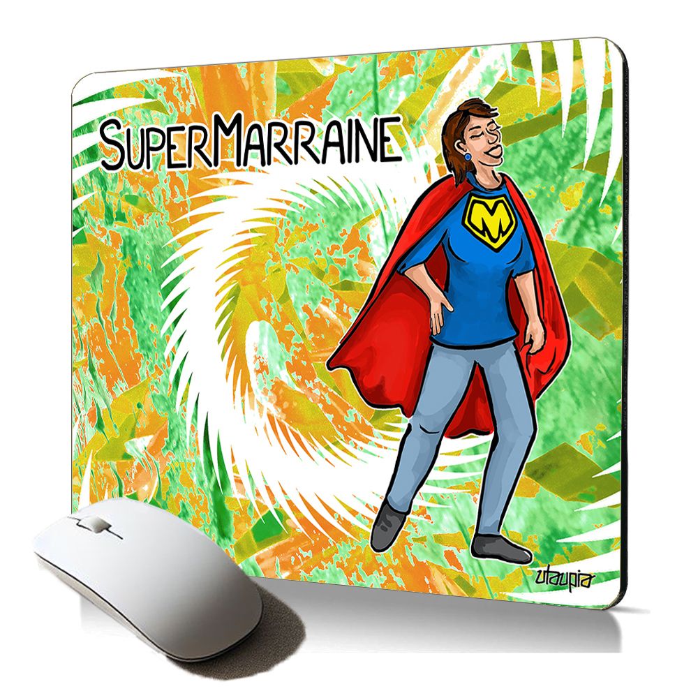 Tapis de souris souple Utaupia - Cadeau d'anniversaire humoristique héros de bande dessinée personnalisé