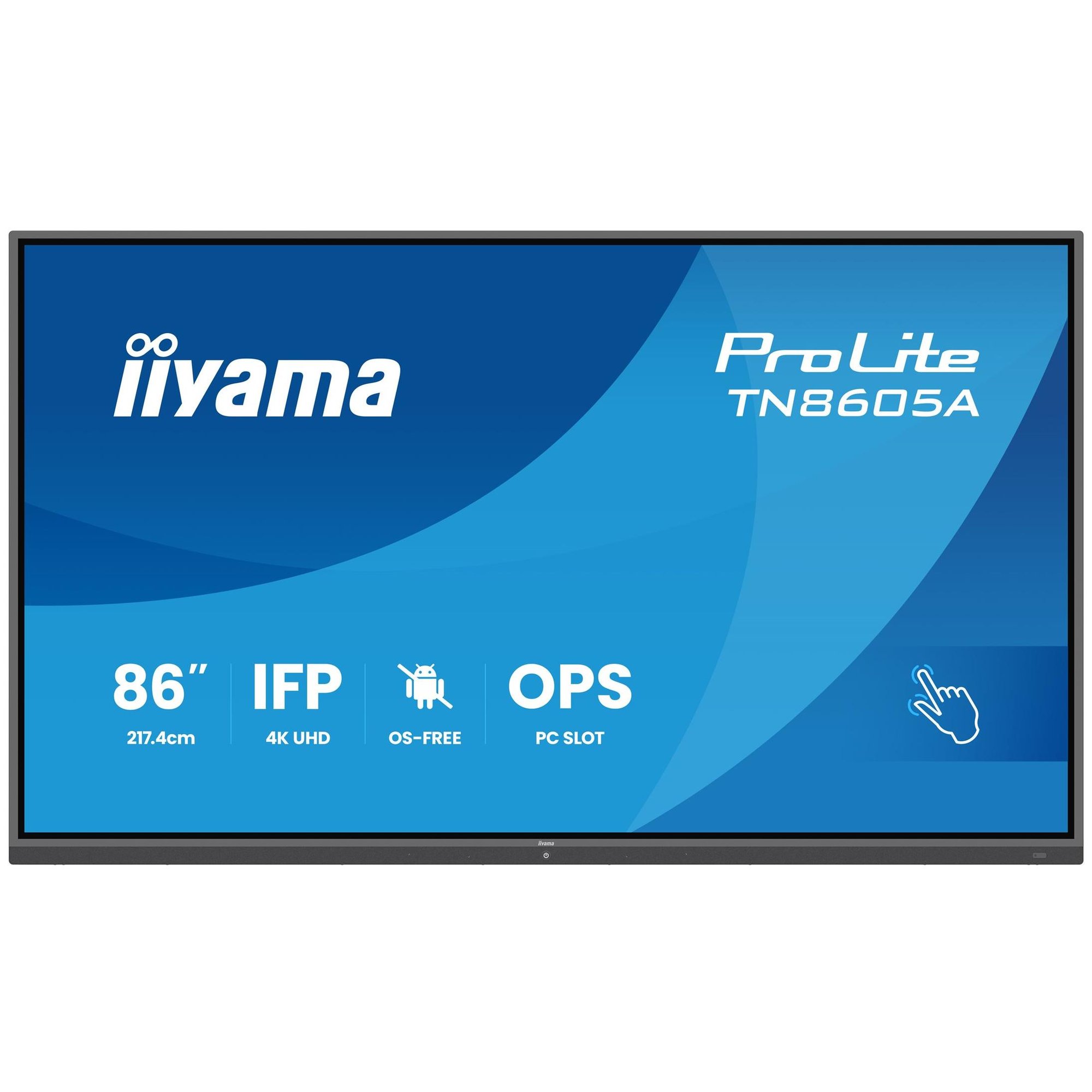 Iiyama ProLite TN8605A-B1AG - 86" LED Backlit Interactive Flat Panel Display - Digital Signage with Touchscreen (Multi-Touch) / PC Option (Slot-in) - 4K UHD (2160p) 3840 x 2160