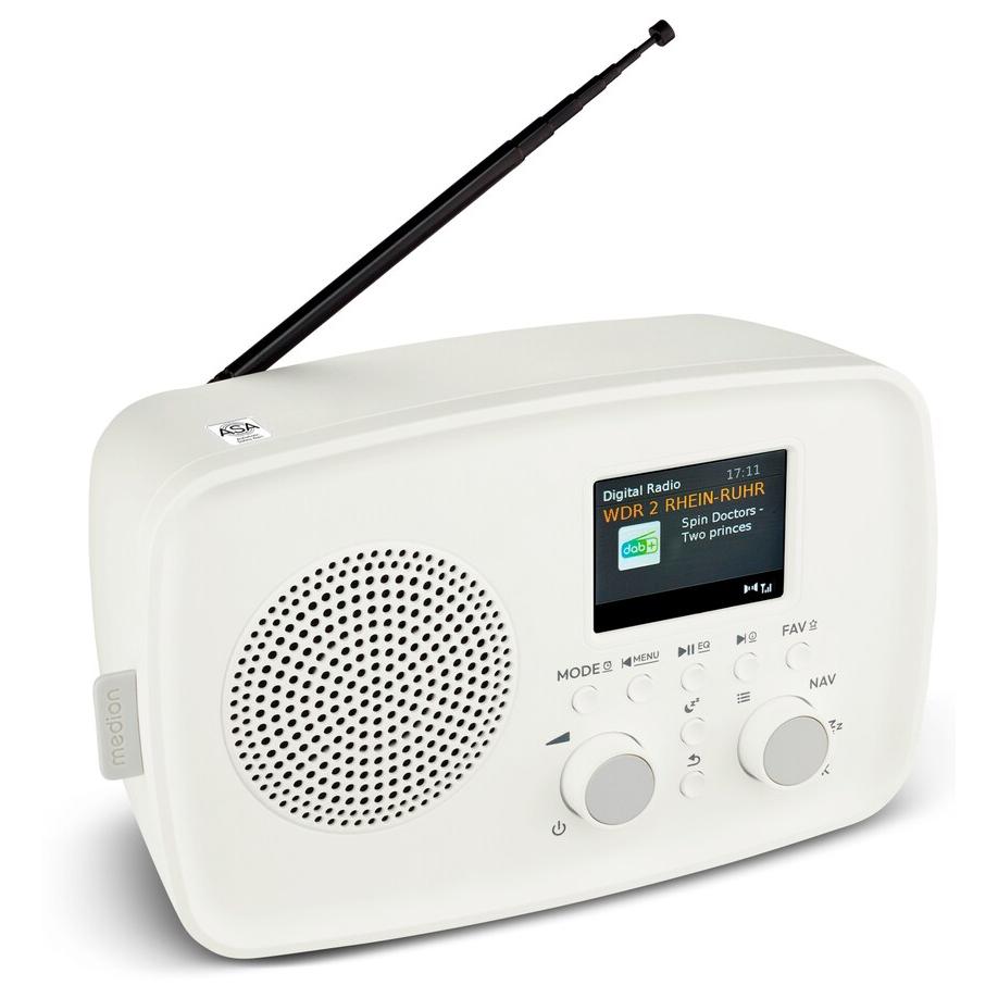 Medion Personal Radio, 5W RMS, DAB+ & FM, 2.4" TFT Display, White