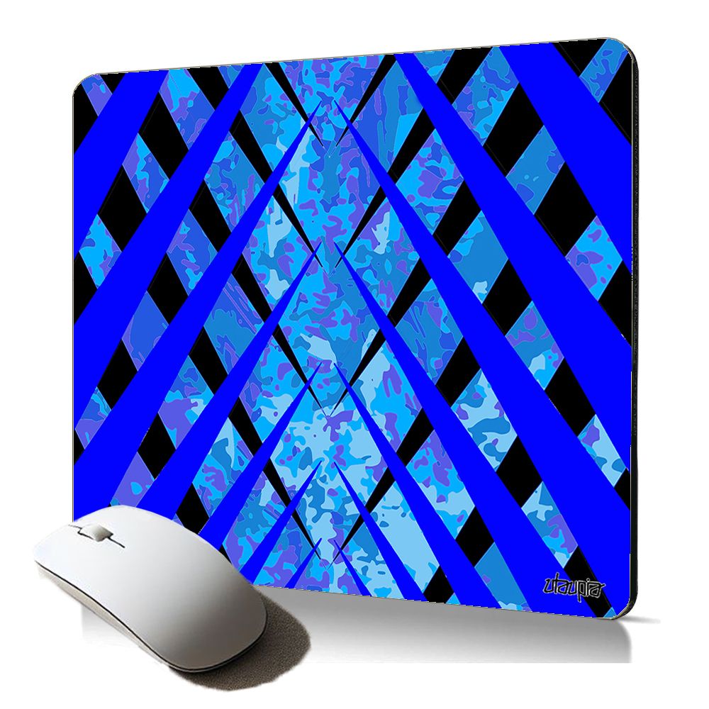 Utaupia Soft Mouse Pad - Modern Tile Design, Blue
