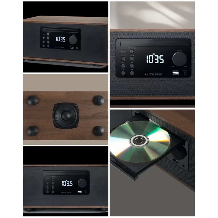 Muse Retro Bluetooth CD Player - FM Radio, CD, CD-R/RW, MP3 with NFC