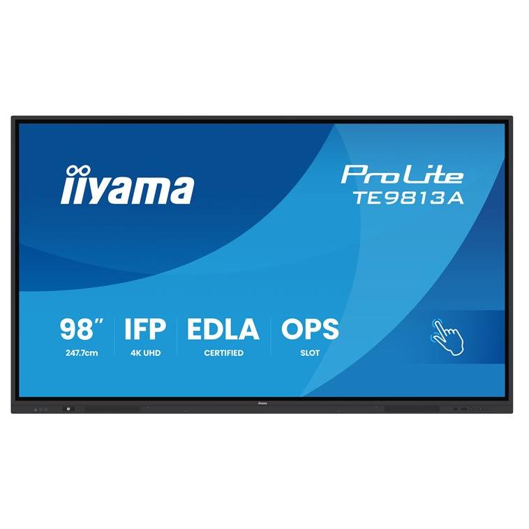 Iiyama ProLite TE9813A-B2AG - 98-inch LED Backlit LCD Display - Digital Signage Interactive Touchscreen - with PC Option (Slot-in) - 4K UHD (2160p) 3840 x 2160