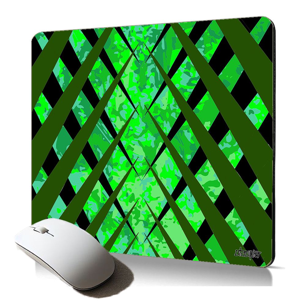 Utaupia Soft Mouse Pad - Geometric Green Tile Design, PC Accessory