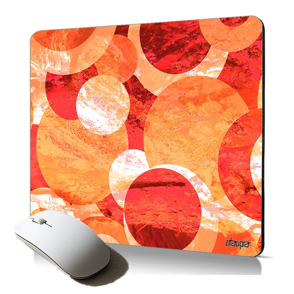 Tapis de souris souple Utaupia - Sphère orange design art