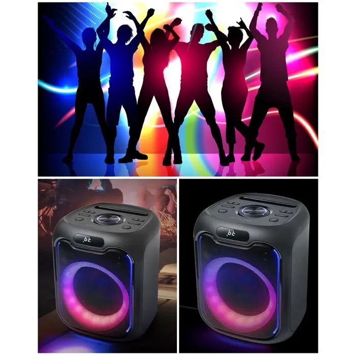 Haut-parleur Muse Party Bluetooth - Système audio portable de 150W avec karaoké, lumières LED RGB et autonomie de 5 heures