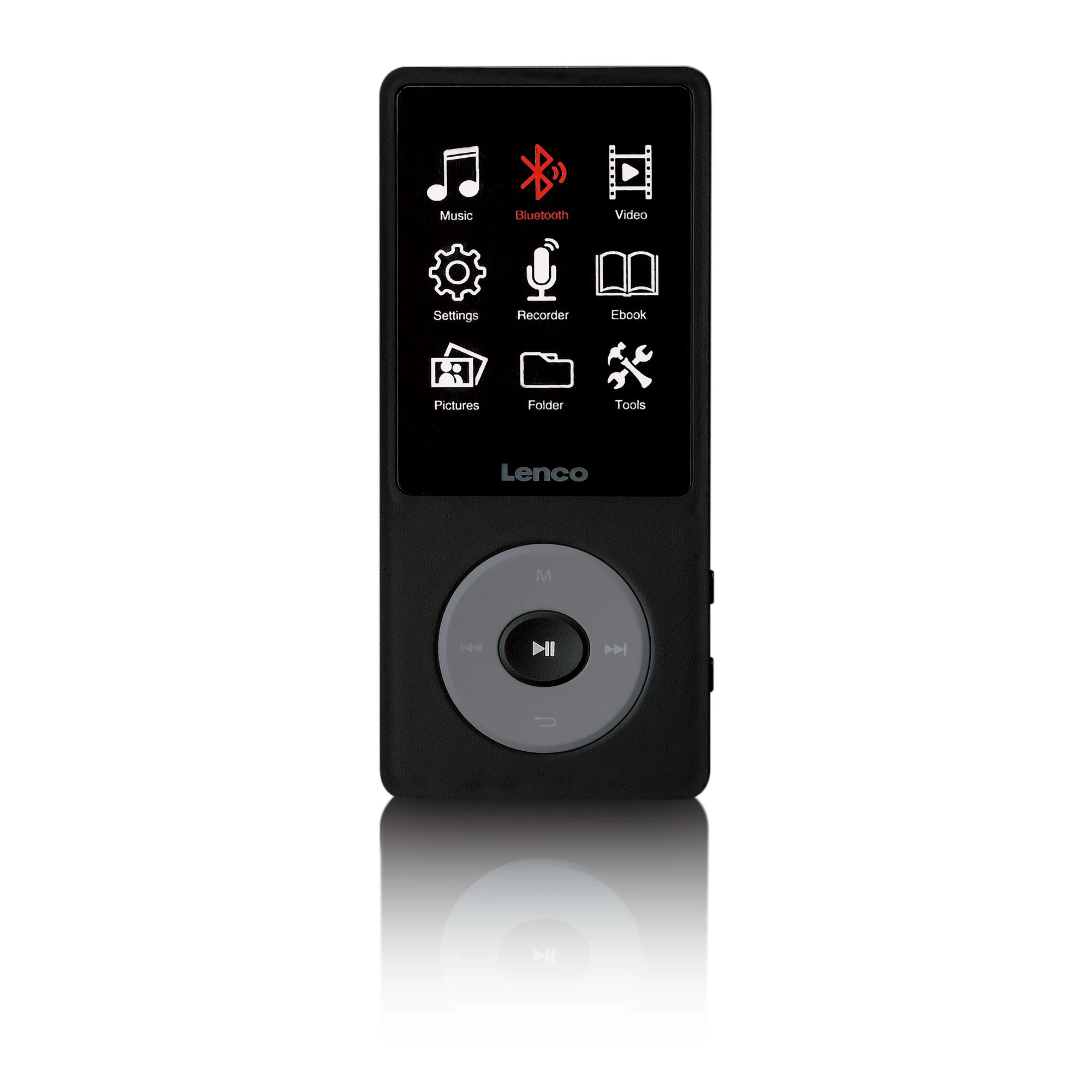 Lenco Xemio-860BK - 8GB Bluetooth MP3/MP4 Player with 2.4-inch TFT Screen - Black/Gray