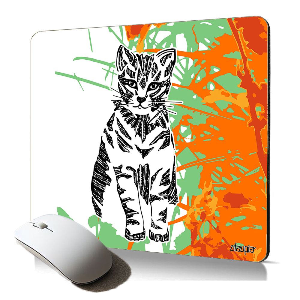 Utaupia Cat Themed Mouse Pad - Aztec Flower, Colorful and Durable Computer Accessory