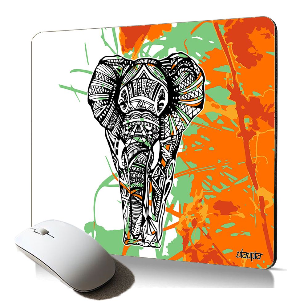 Utaupia Soft Mouse Pad with Aztec Elephant Design - Gaming Art
