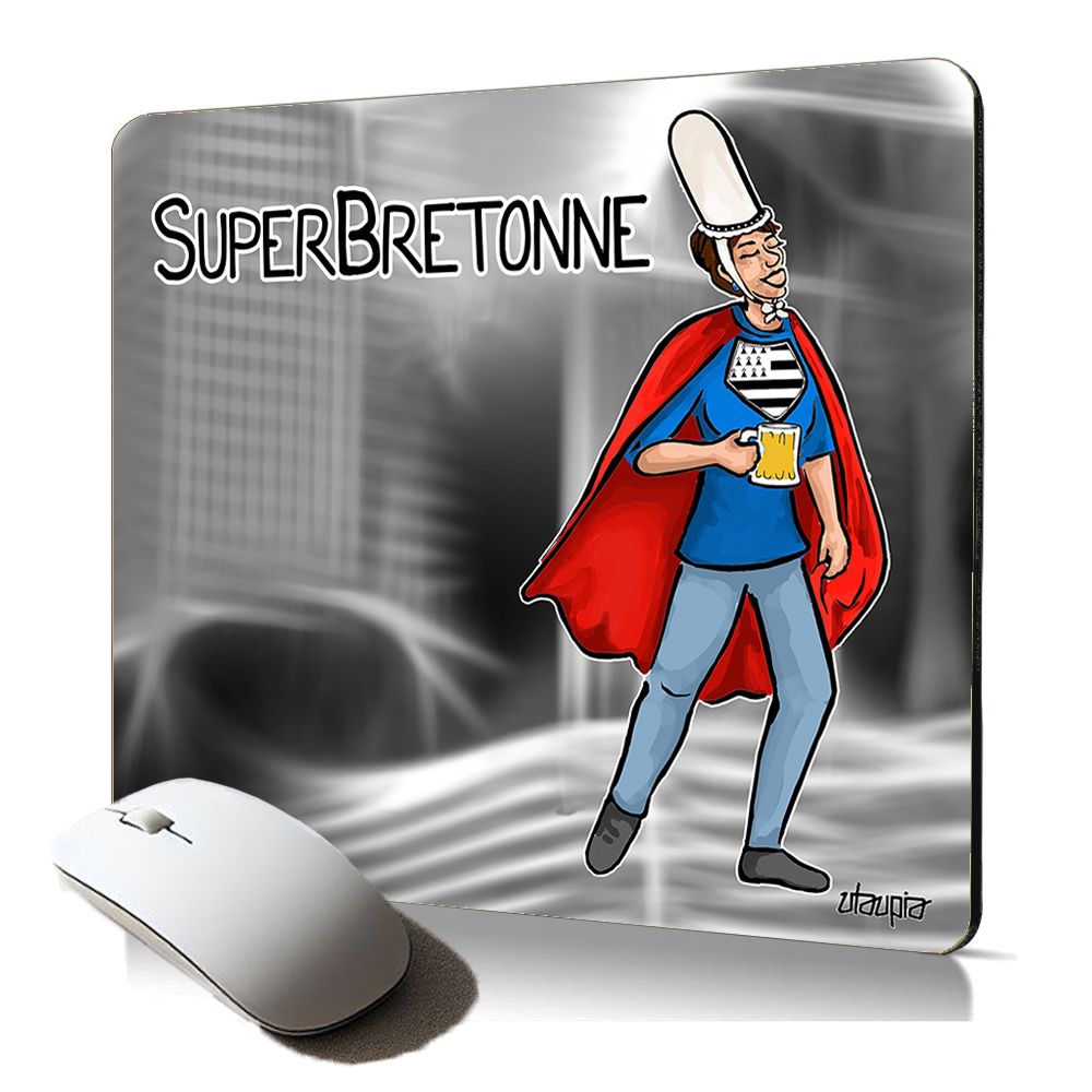 Utaupia Soft Mouse Pad - Breton Flag Art, Grey