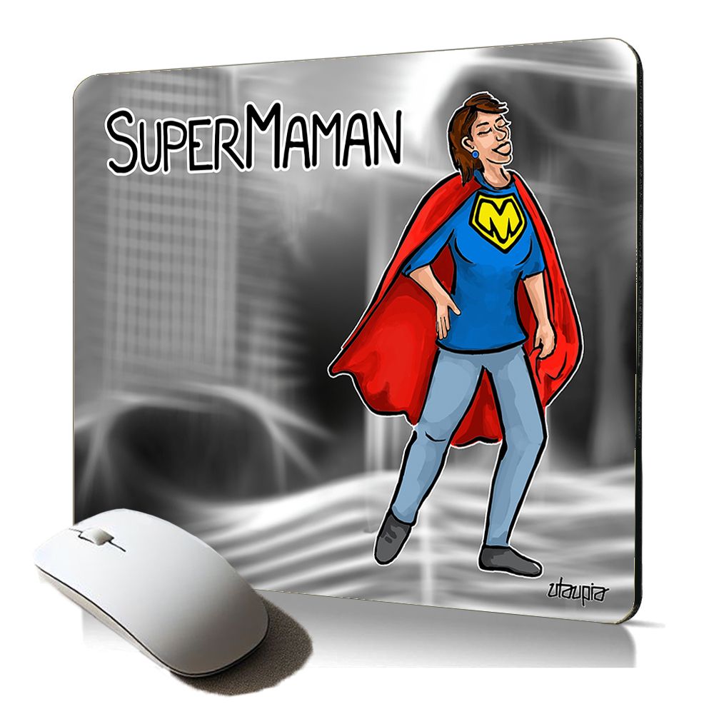 Utaupia Super Mom Comics Mousepad - Gray