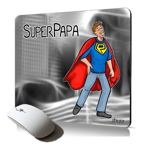 Tapis de souris souple Utaupia - Super Papa Humour Comics