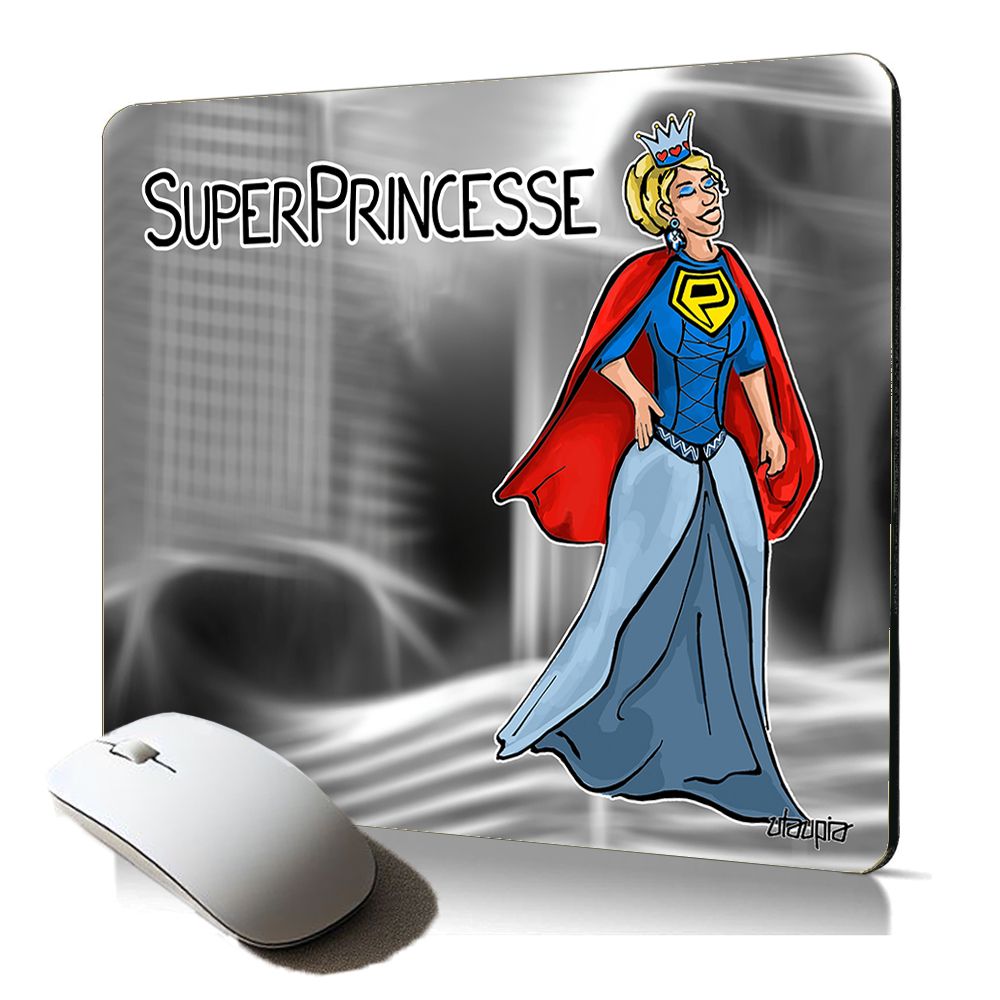 Utaupia Soft Mouse Pad - Super Princess Humorous Comic Hero Design