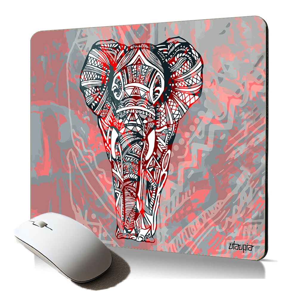 Utaupia Soft Mouse Pad - Tribal Ganesh Design, Multicolored