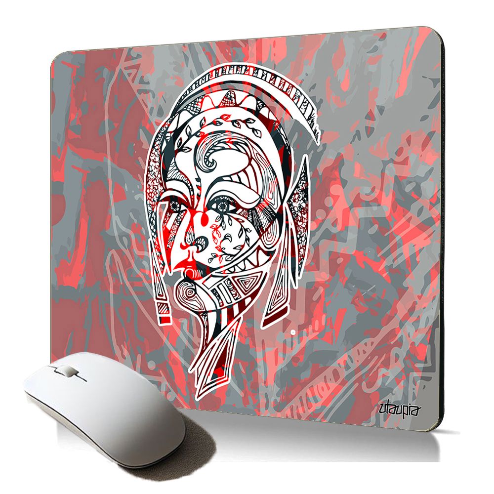 Utaupia Soft Mouse Pad with Woman's Face, Multicolor Plume Design - Computer Accessory for Work and Gaming