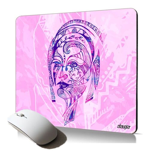 Utaupia Soft Mousepad - Aztec Tribal Floral Design, Pastel Colors