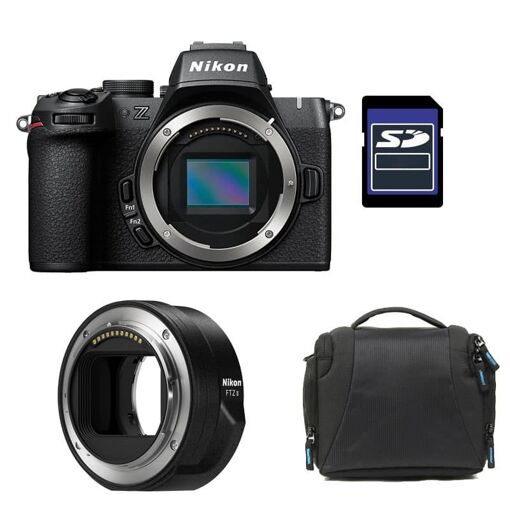 Cámara Nikon Z50 II cuerpo + adaptador FTZ II + bolsa + tarjeta SD de 16 GB