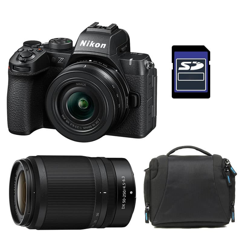 Nikon Z50 II Kit with NIKKOR Z 16-50 & 50-250 Lenses + 3-Year Warranty + Bag + 16GB SD Card