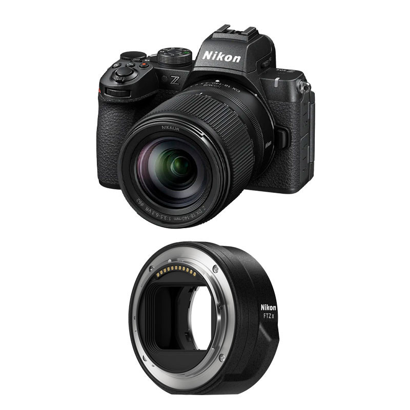 Nikon Z50 II + NIKKOR Z DX 18-140 f/3.5-6.3 VR Lens + FTZ II Adapter + 3-Year Warranty