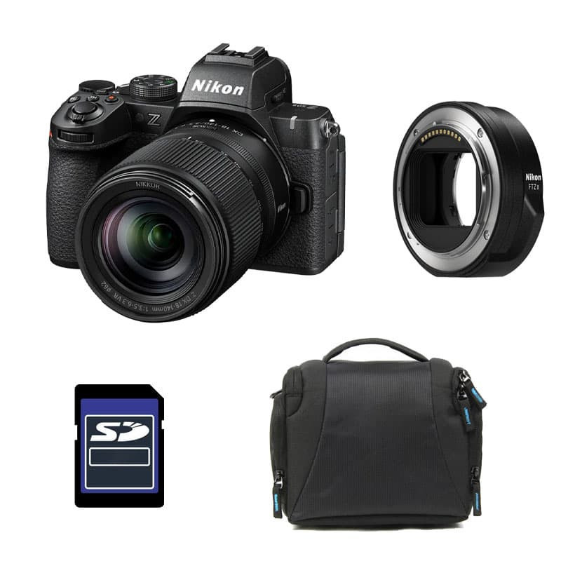 Nikon Z50 II + NIKKOR Z DX 18-140 f/3.5-6.3 VR Lens + FTZ II Adapter + Case + 16GB SD Card