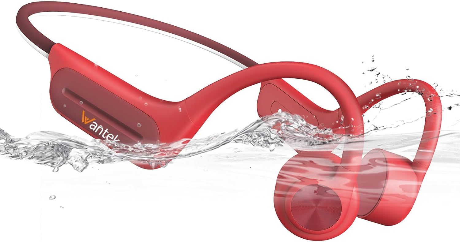 Open Ear Bone Conduction Bluetooth 5.3 Headphones, Waterproof IP68, 32G MP3 Memory, for Sport, Swimming, Cycling, Running