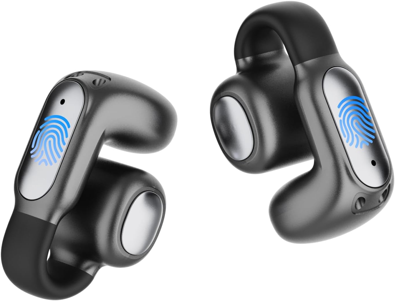 Open Ear Bluetooth Clips - Sport Headphones with Noise Cancellation, IPX5 Waterproof, 80h Standby Time, USB-C Charge