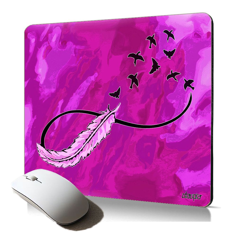 Reloj de ratón suave de Utaupia con motivo infinito, pluma y nube - Un regalo original para el trabajo o para casa