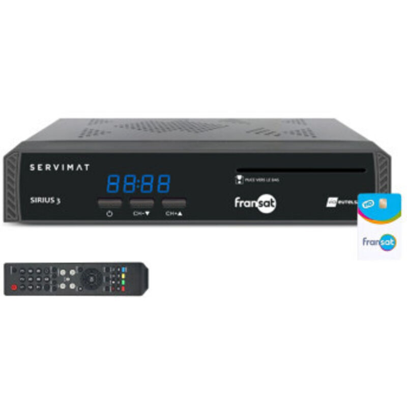 Sirius 3 HD Satellite TV Receiver + Fransat PC7 Eutelsat 5W Card - Servimat