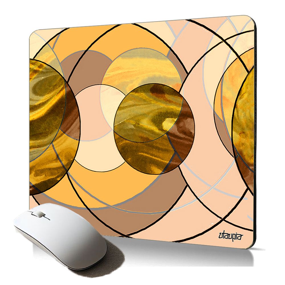 Tapis de souris souple abstrait rond marbre moderne Utaupia pour le jeu