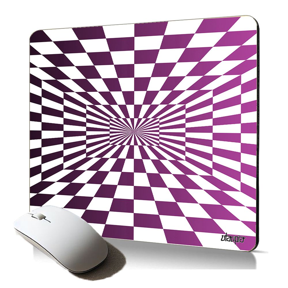 Utaupia Optical Illusion Soft Mouse Pad - Geometric Design, Anti-Slip, Magic Tile Effect